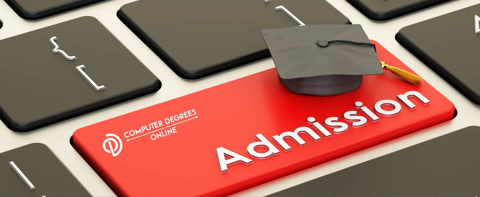 admission procedure for online phd in cybersecurity a graduation cap is kept on the red and black keyword and admission word is written