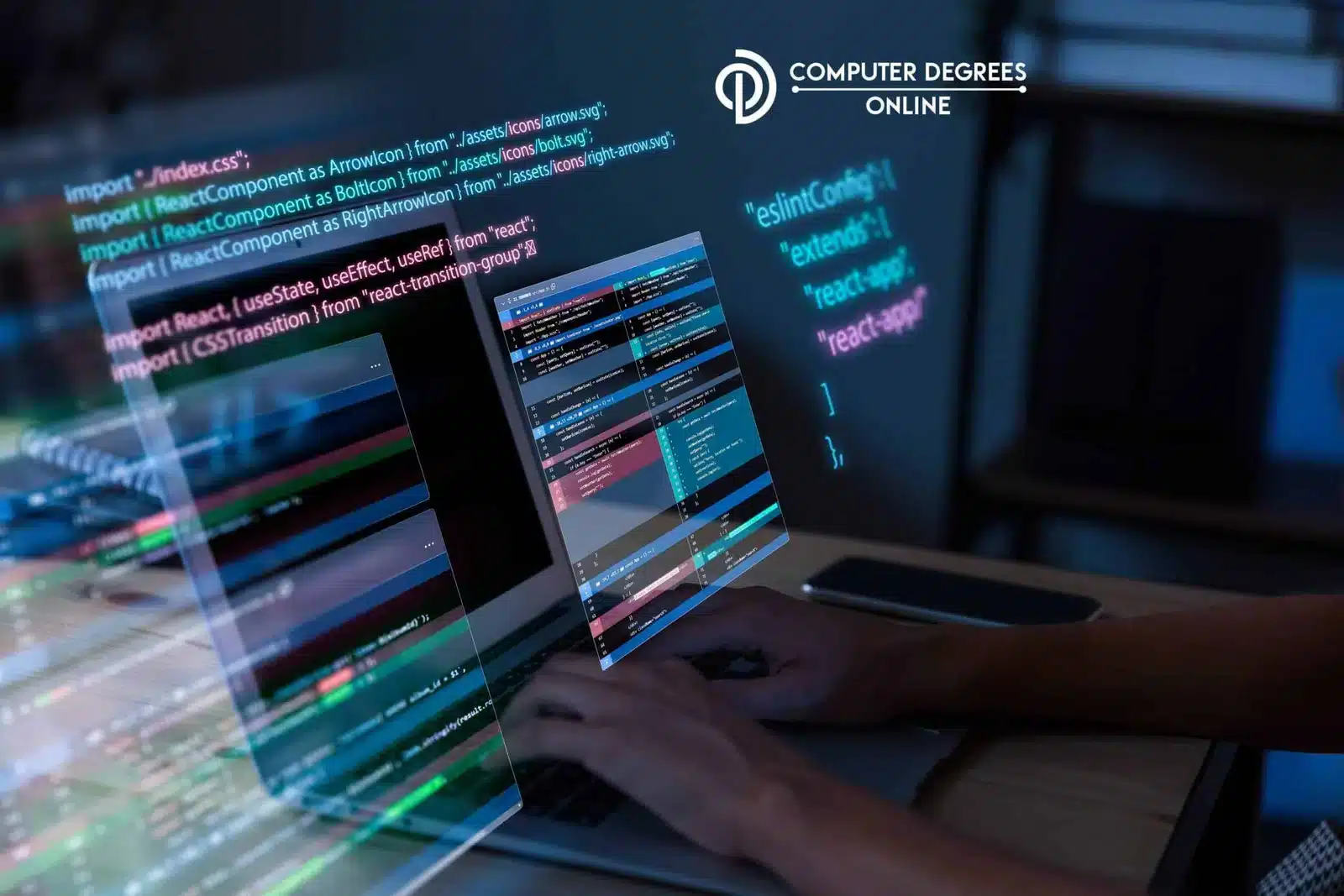 a person is coding a person is typing and code is displayed on the screen depicting as a person is coding