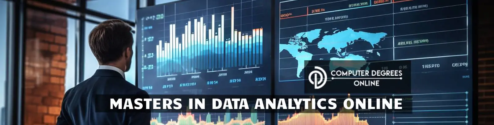 masters in data analytics online a person looking at a graph and trying to analyse the data presented