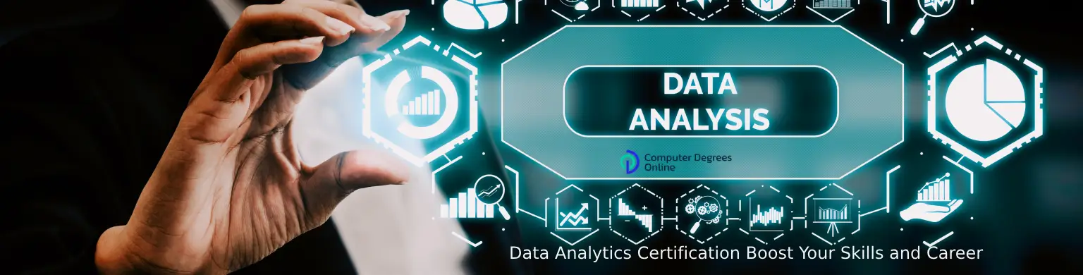 A person’s hand framing a holographic interface labeled ‘Data Analysis,’ surrounded by bar charts and graphs